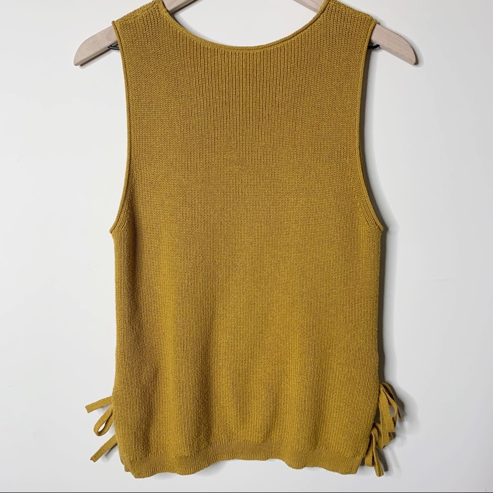 Madewell Mustard Side Tie Sweater Tank Size M - Picture 3 of 7
